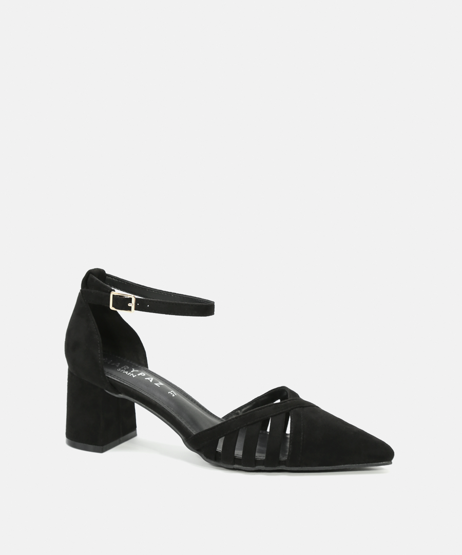 Sapatos salto veludo detalhe image number null